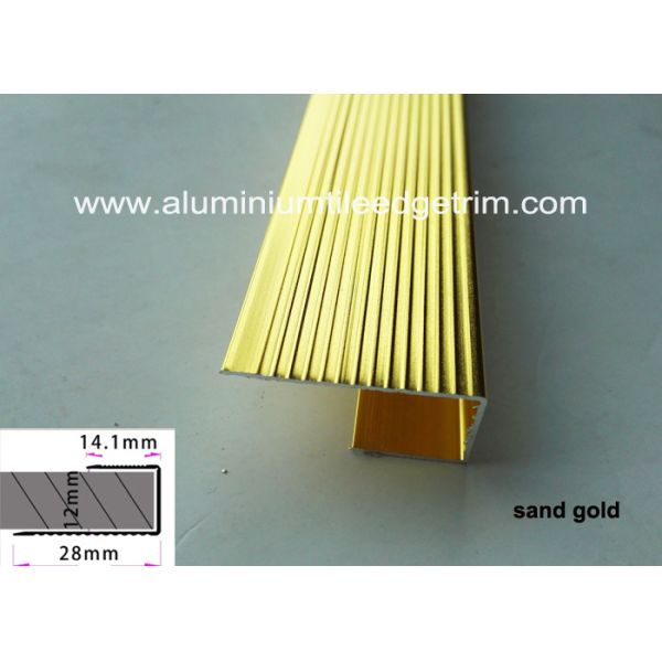 C Type Extruded Aluminum Nosing , Metal Nosing For Concrete Stairs / Wood Stairs