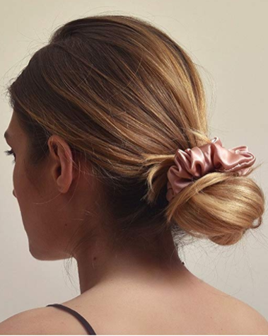 60 Bunny Ear Satin Silk Scrunchies , Girls 22 Momme Silk Elastic Hair Ties