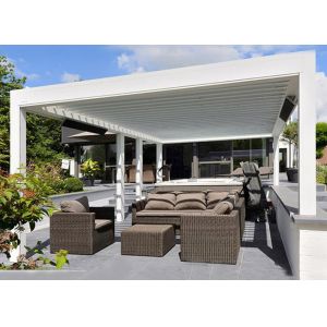 Quality PVDF Coating Fully Automatic Waterproof Aluminum Louvered Pergola for sale
