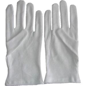 China Cotton gloves, Parade gloves, Cotton jersey gloves, bleached white on sale
