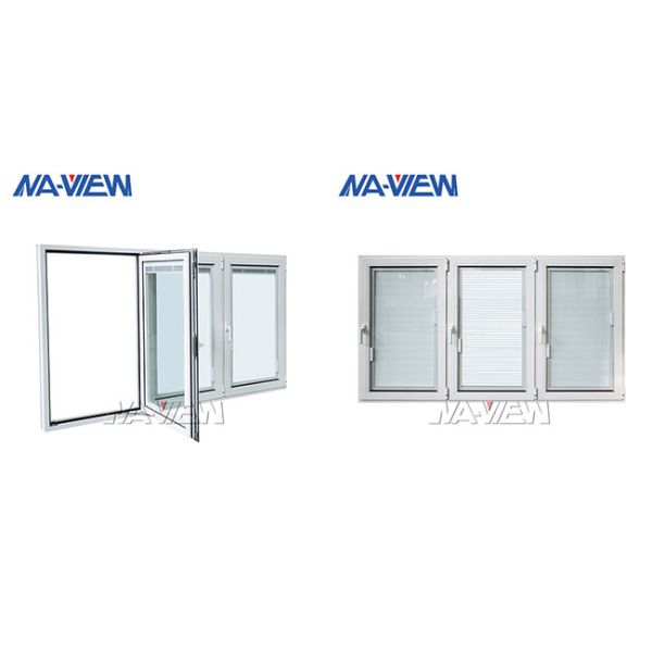 Chinese Naview Long Tall Narrow 3 Lite Triple Glazed Pane Casement Windows
