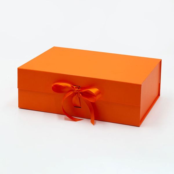 Recycled Materials Custom Magnetic Folding Gift Box with Ribbon Closure Logo Printing