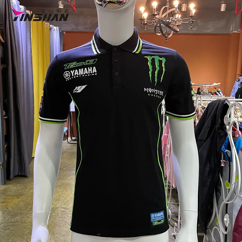 Custom Logo Printing Unisex F1 Car Racing Polo Shirt for Motorcycle Auto Racing Teamwear