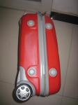 Red Lightweight 2 Wheel Trolley Luggage 3 Piece Set With Plastic Handles