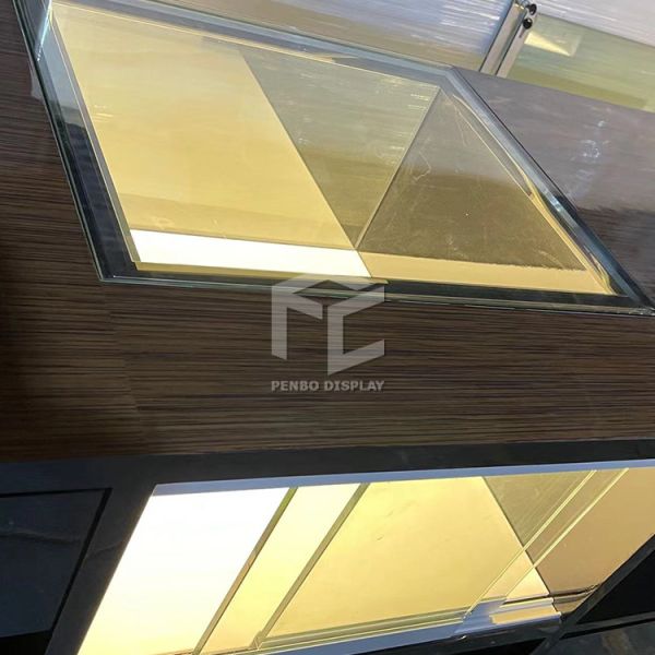 Blue Mdf Glass Smoke Display Showcase Shop Interior Design