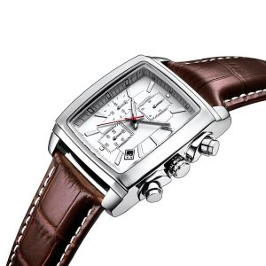 Men's Leather Strap Dial Alloy Quartz Wrist Watches
