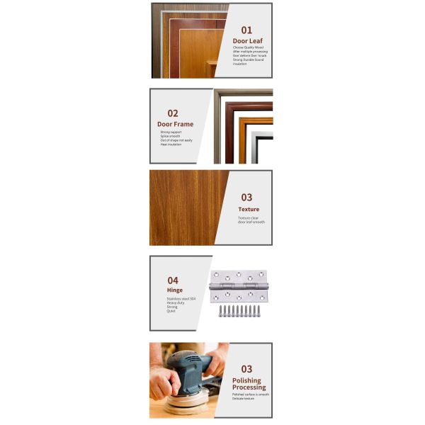 Gelaimei Customized Hotel Guest Room Doors With Frame Cheery Color