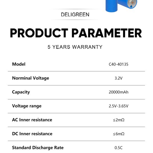 EVE IFR40 20ah C40 Lithium Ion Battery Grade A+ For E Motorcycle