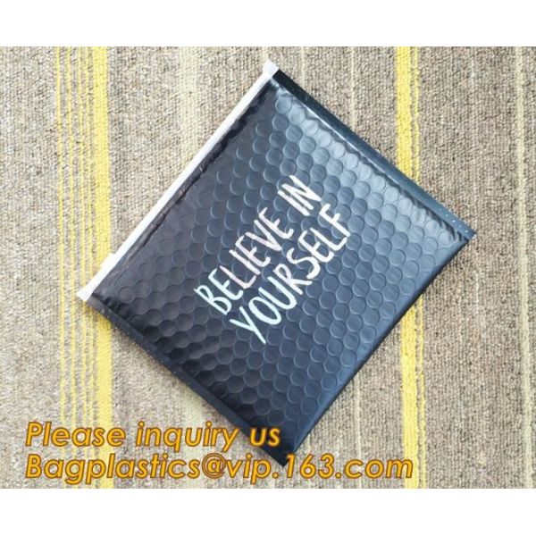 Wholesale Lip Stick Matt Black Cosmetic Zipper Bag,Made of strong PE film with barrier bubble lining.bagease bagplastics
