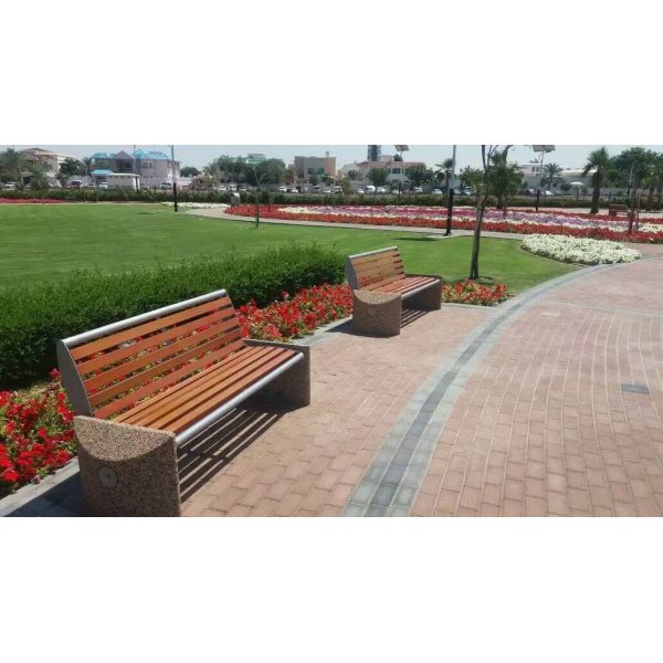 Modern Garden Bench Seat Recycled Plastic For Sports Center Playground