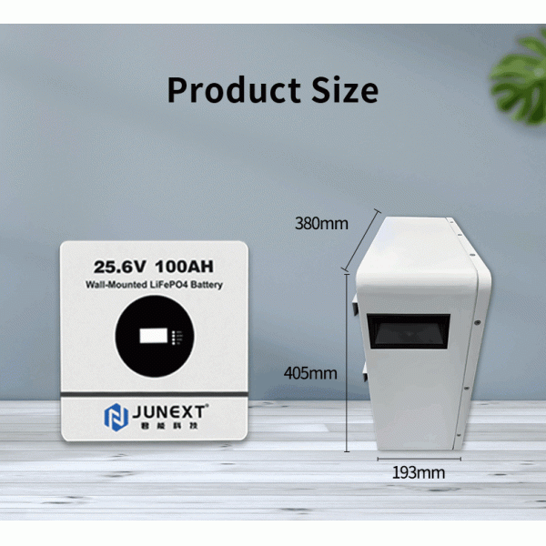 24V 25.6V LiFePO4 Wall Mounted Battery 100Ah Home Solar Energy Storage Battery System