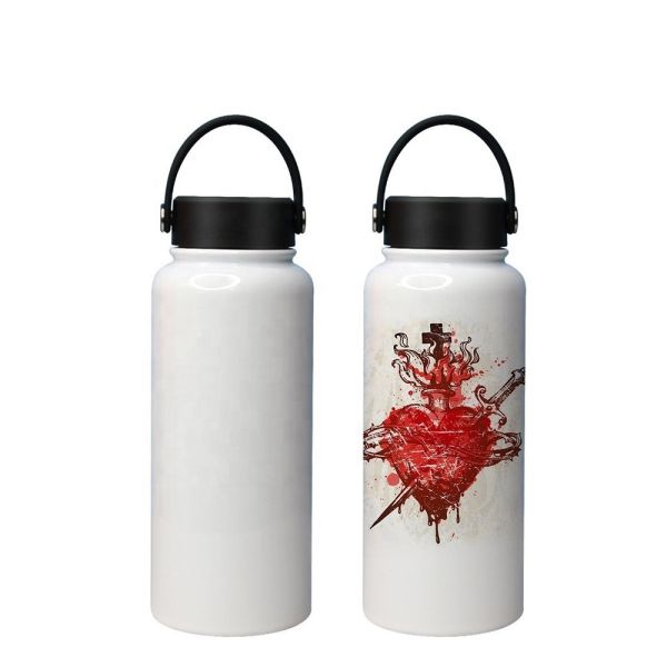 Double Wall Blank Sublimation Tumblers Vacuum Insulated 304 Stainless Steel Water Bottle Wide Mouth Flask