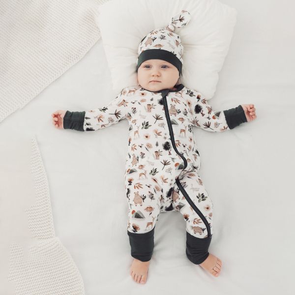 In Stock 2023 Bamboo Viscose Baby Sleep Rompers Organic Bamboo Baby Romper Newborn Reverse Zipper Jumpsuit Toddler Zip B