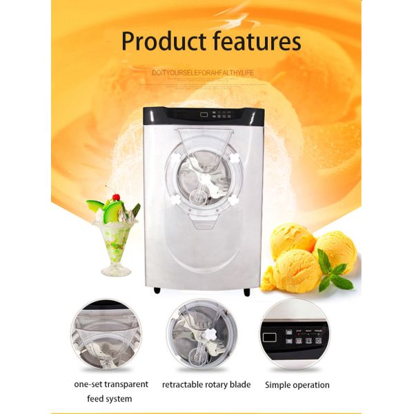 LED Waterproof Screen Table Top Hard Ice Cream Machine Commercial Frozen Yogurt Maker