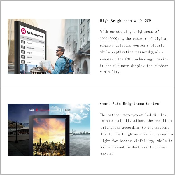 32inch Waterproof Digital Signage 2500nits High Brightness Outdoor Totem Touch Screen