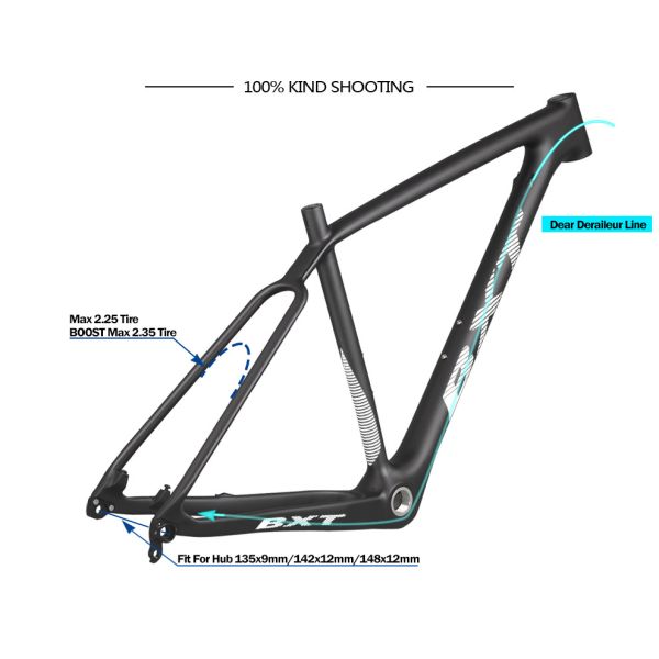 29 Inch Adults Carbon Fiber Bike Frame Boost MTB Bicycle Frame