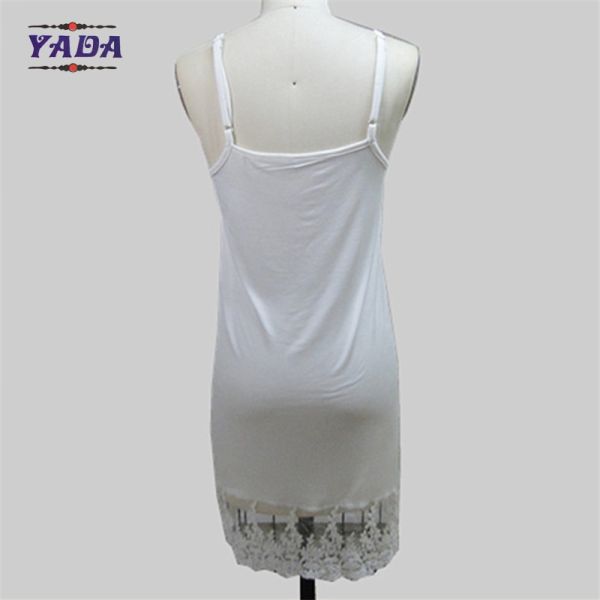 Ladies viscose spandex straps full slip t- shirt dress women plus size wholesale fashion dresses for underwear