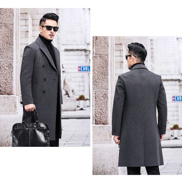Sustainable and Grade Men's Double-Sided Cashmere Coat for Winter Business Casual