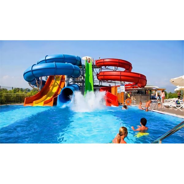 10mm Thickness Fiberglass Waterslides Kids Water Park Playground Playhouse