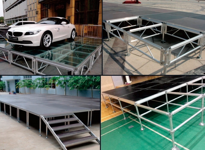 4ft X 8ft Portable Event Stage Platform Aluminum Glass Stage Platform