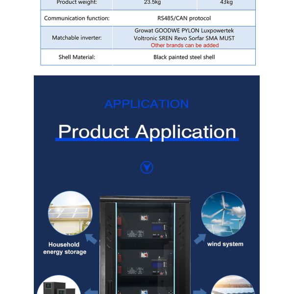 24V 200Ah Lithium Iron Battery Pack Rack Mounted Solar Lifepo4 48V 100ah Battery