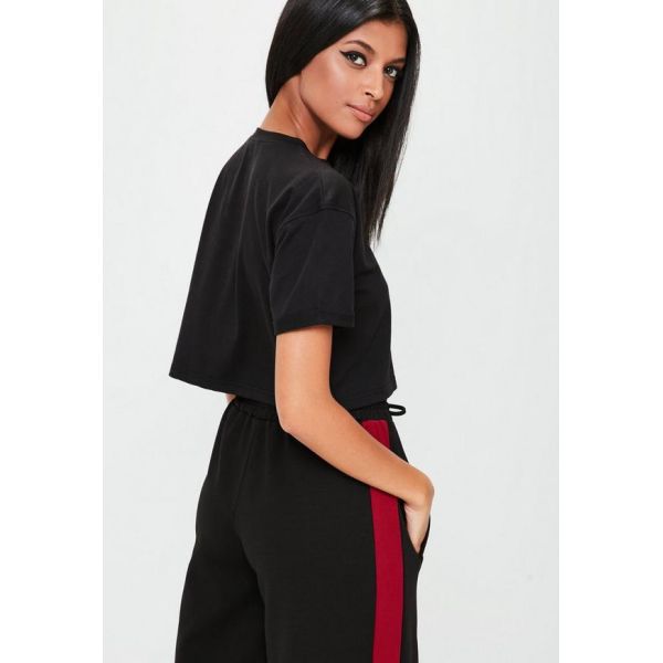 Petite Clothing Black Roll Sleeve T Shirt Women