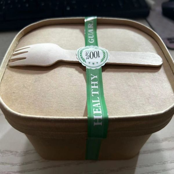 17 Cm Disposable Rectangle Takeaway Box Kraft Paper Box Food Container Customized Logo