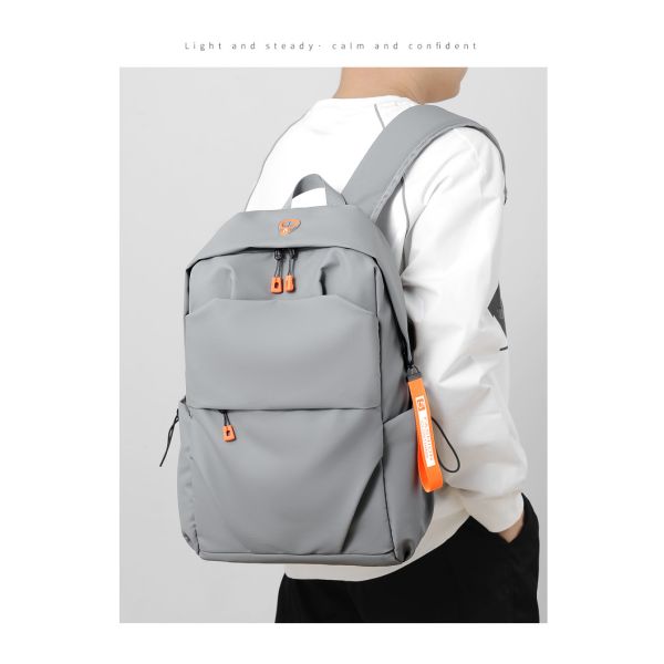 Grey Waterproof Travel Laptop Backpack Anti Theft Backpack With Usb Charging Port