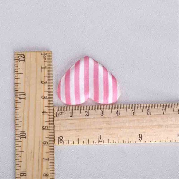 Stripe Satin Ultrasonic Embossing Flowers Crafts Heart Padded Valentines Day Decoration