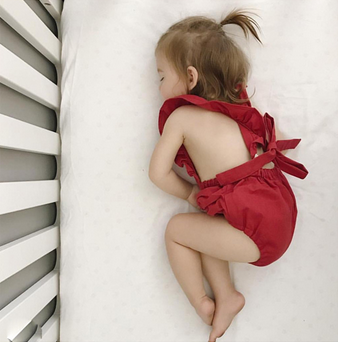 Premium organic cotton Lotus leaf+bowknot design baby girl clothes newborn