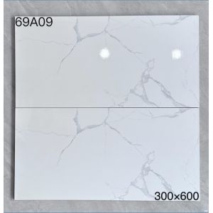300x600 Glazed Ceramic Floor Tiles White Acid Resistant OEM
