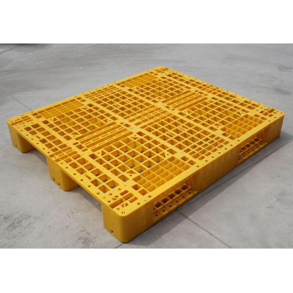 Yellow Rackable HDPE Plastic Pallets With 9000 Lbs Capacity P1210 Recycling