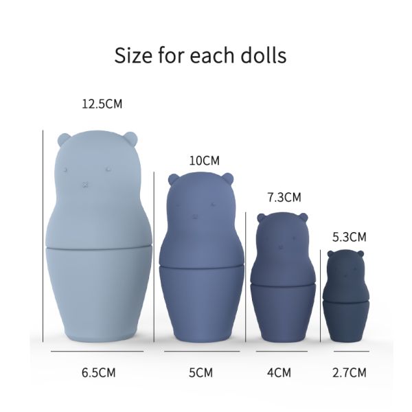 Non Toxic Silicone ODM 1 Year Baby Educational Toys Bear Dolls 4 In 1