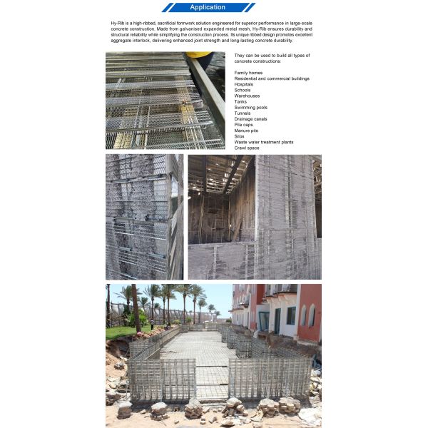 Hy Rib Lath Concrete Reinforcement Formwork In Swimming Pool Construction