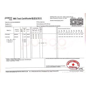 JIANGSU MITTEL STEEL INDUSTRIAL LIMITED Certifications