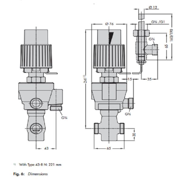 Water Liquid Temperature Control Regulator DN 15 Valve Size DIN Version