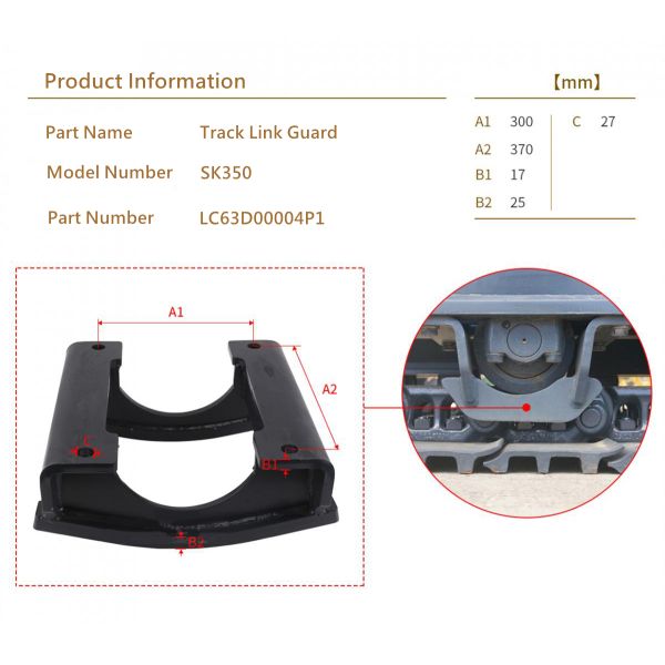 LC63D00004P1 1150MPa Digger Track Link Guard SK350 Kobelco Excavator Parts
