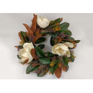 Quality Yulan Magnolia Artificial Wreath With Leaves 60cm for sale