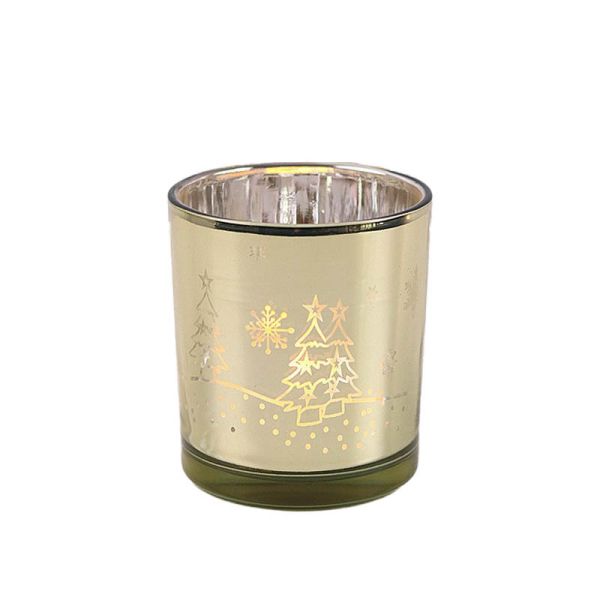 B2B Electroplated Christmas Candle Jars: Bulk Order, Custom Design, Shatter-Resistant for Candle Brands