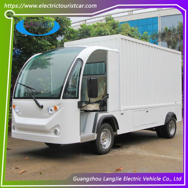 Iron Container Electric Luggage Cart ACmotor Small Cargo Vans With 2 Seats For Hotel