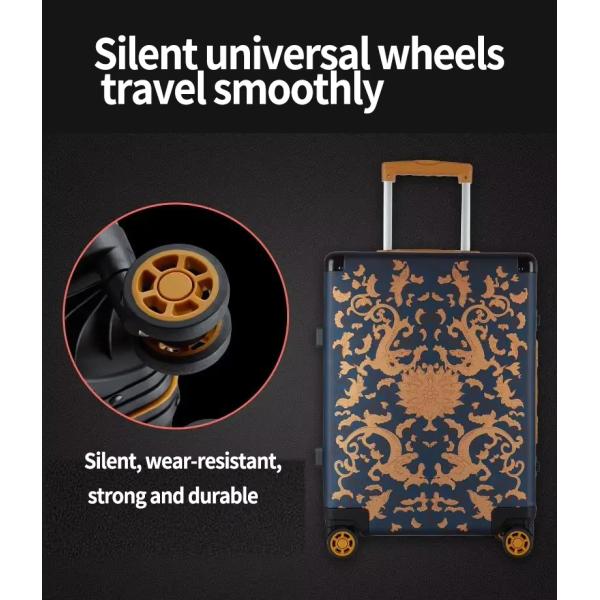 Unsex 20 Inch Customized 4 Spinner Silent Wheels Luggage Travel Bags Suitcase Fashion Design Carry-on Luggage Soft Handle