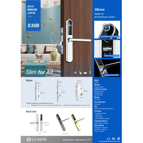 Combination Aluminium Electronic Door Locks Code Key Card Unlock OEM / ODM