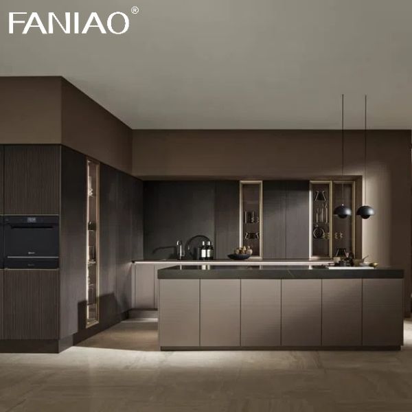 Direct Wholesale Modern Modular Melamine Cabinets Flat Panel Full Overlay Kitchen Cabinets
