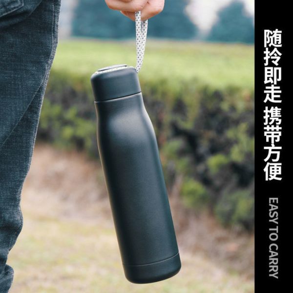 350ml Stainless Steel Metal Reusable Water Bottle With Portable Lid Hydro Insulated Thermal Flask For Hot Or Cold Drinks Direct Drinking Midnight