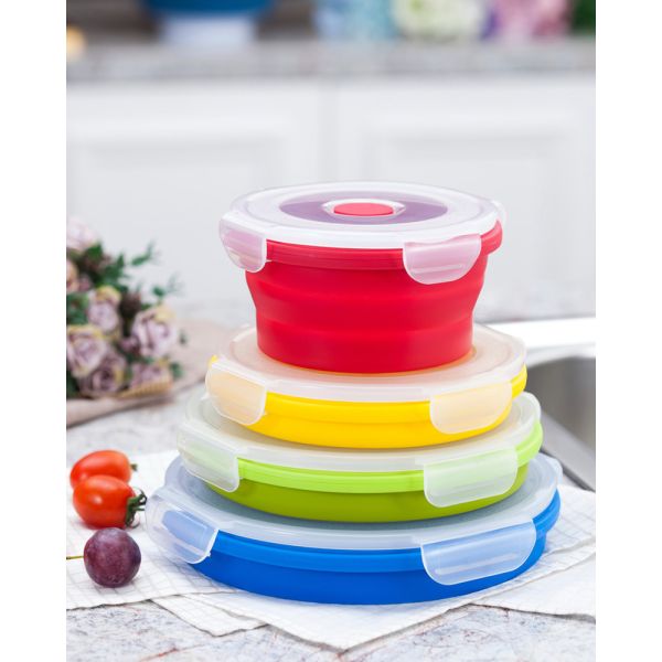 800ml 1200ml Silicone Lunch Containers Collapsible Silicone Lunch Box