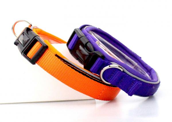 Buy Durable Soft Strong Nylon Dog Collars Adjustable Cat / Puppy Collar Orange / Blue at wholesale prices