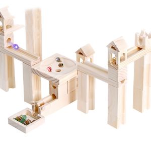 OEM Children'S Educational Wooden Marble Track Building Blocks ISO9001