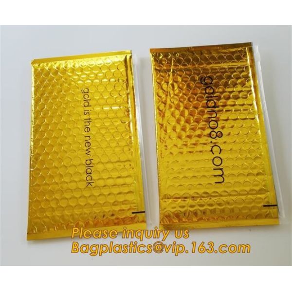 air mail metallic holographi rose gold bubble padded mailer / Zip lockk bubble bag/ slider bubble bag,Holographic Factory