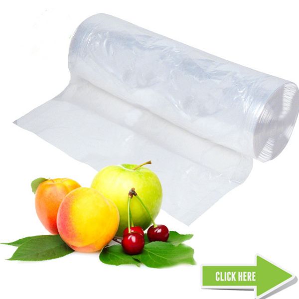 Customized Flat Food Grade Plastic Liner , Supermarket Plastic Bags Roll