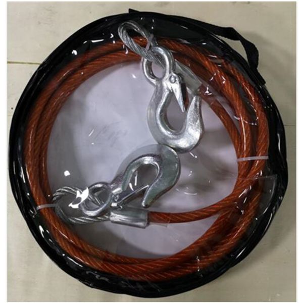 8mm Coated To 10mm 3.5m Steel Tow Cable 60# Steel Grade